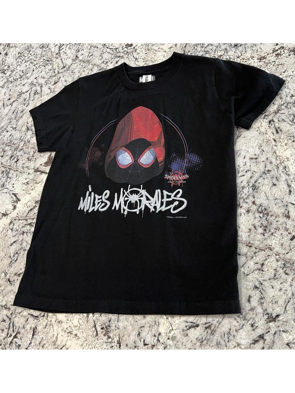 Spiderman Tee Shirt Youth Medium Black Miles Morales Marvel